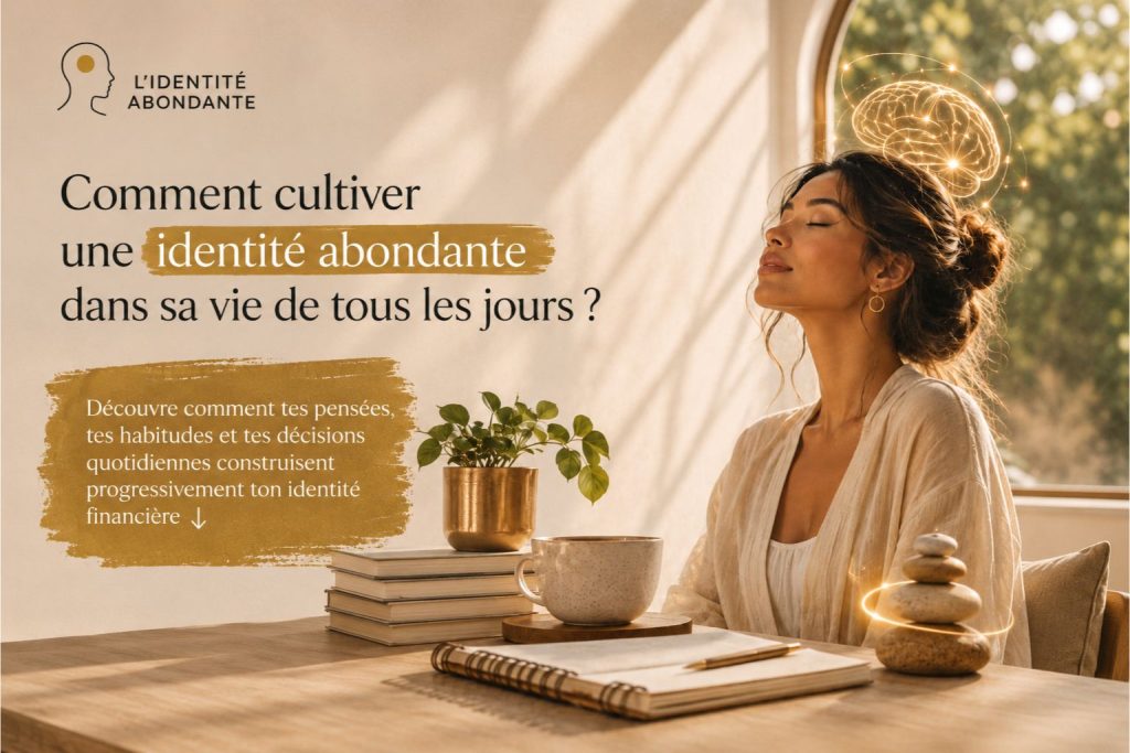 Femme cultivant une identité abondante au quotidien à travers ses pensées, habitudes et décisions