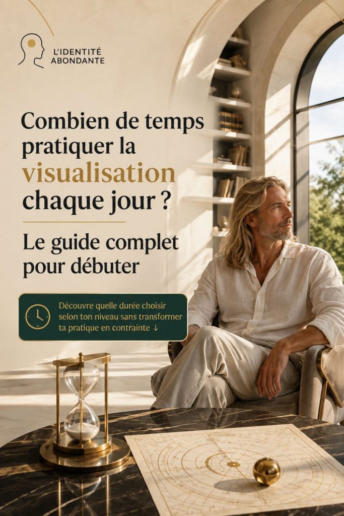 Illustration représentant un homme pratiquant la visualisation dans un environnement apaisant, pour apprendre comment pratiquer la visualisation efficacement quand on n'a jamais essayé.