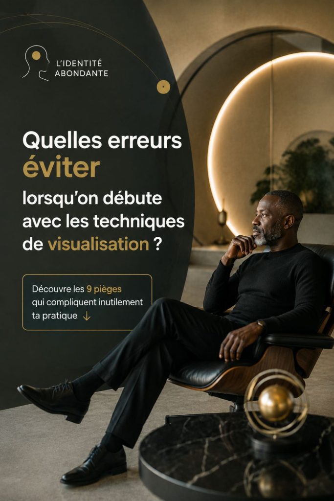 Illustration représentant les principales erreurs à éviter lorsqu'on débute les techniques de visualisation afin de développer une pratique plus sereine, progressive et efficace.