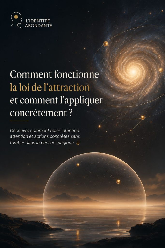 Illustration de la loi de l’attraction expliquant comment relier intention, attention et actions concrètes.