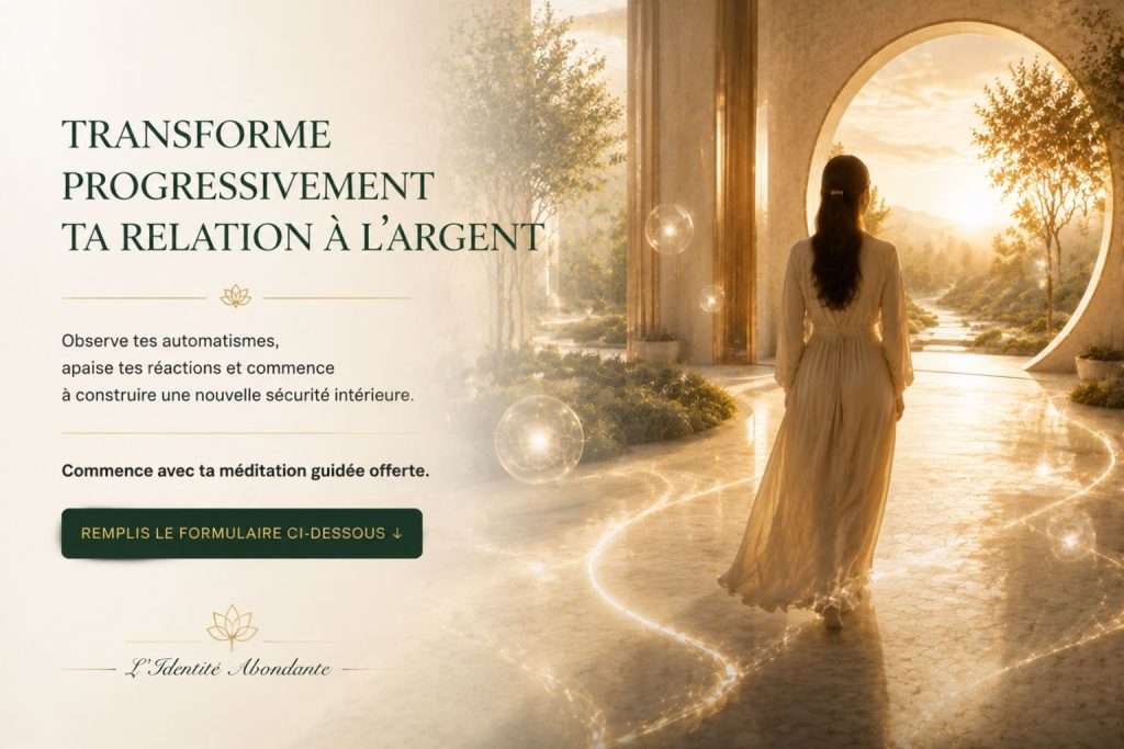 Méditation guidée offerte pour transformer progressivement sa relation à l’argent et développer une nouvelle sécurité intérieure.