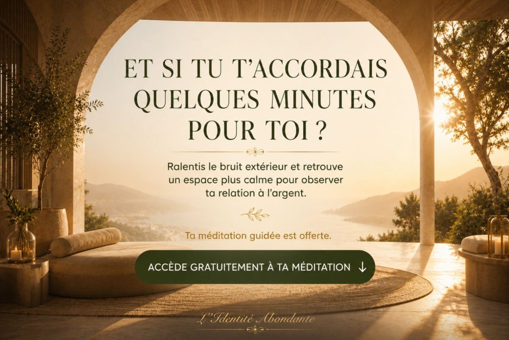 Méditation guidée offerte pour se recentrer et explorer plus sereinement sa relation à l’argent.