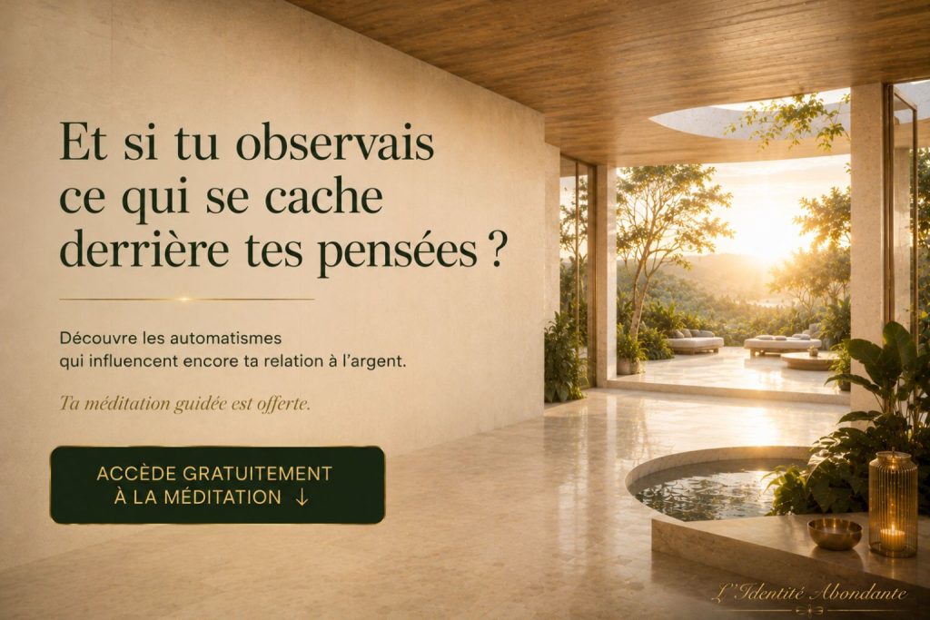 Méditation guidée offerte pour observer les automatismes qui influencent la relation à l’argent.