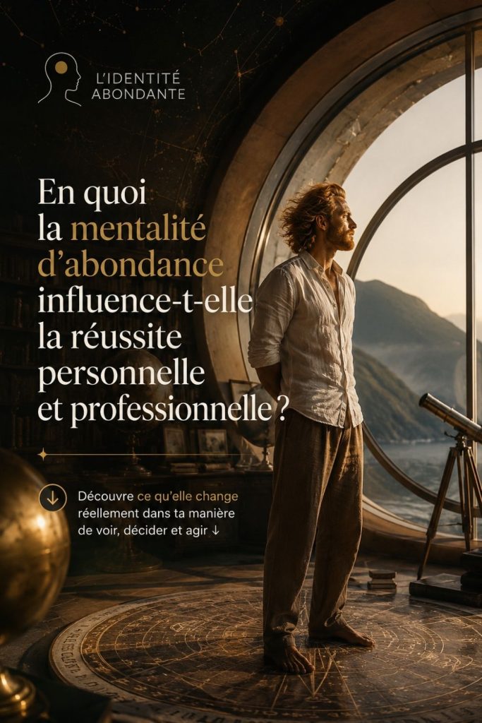 Homme observant l’horizon, illustration de la mentalité d’abondance et de son influence sur la réussite personnelle et professionnelle.