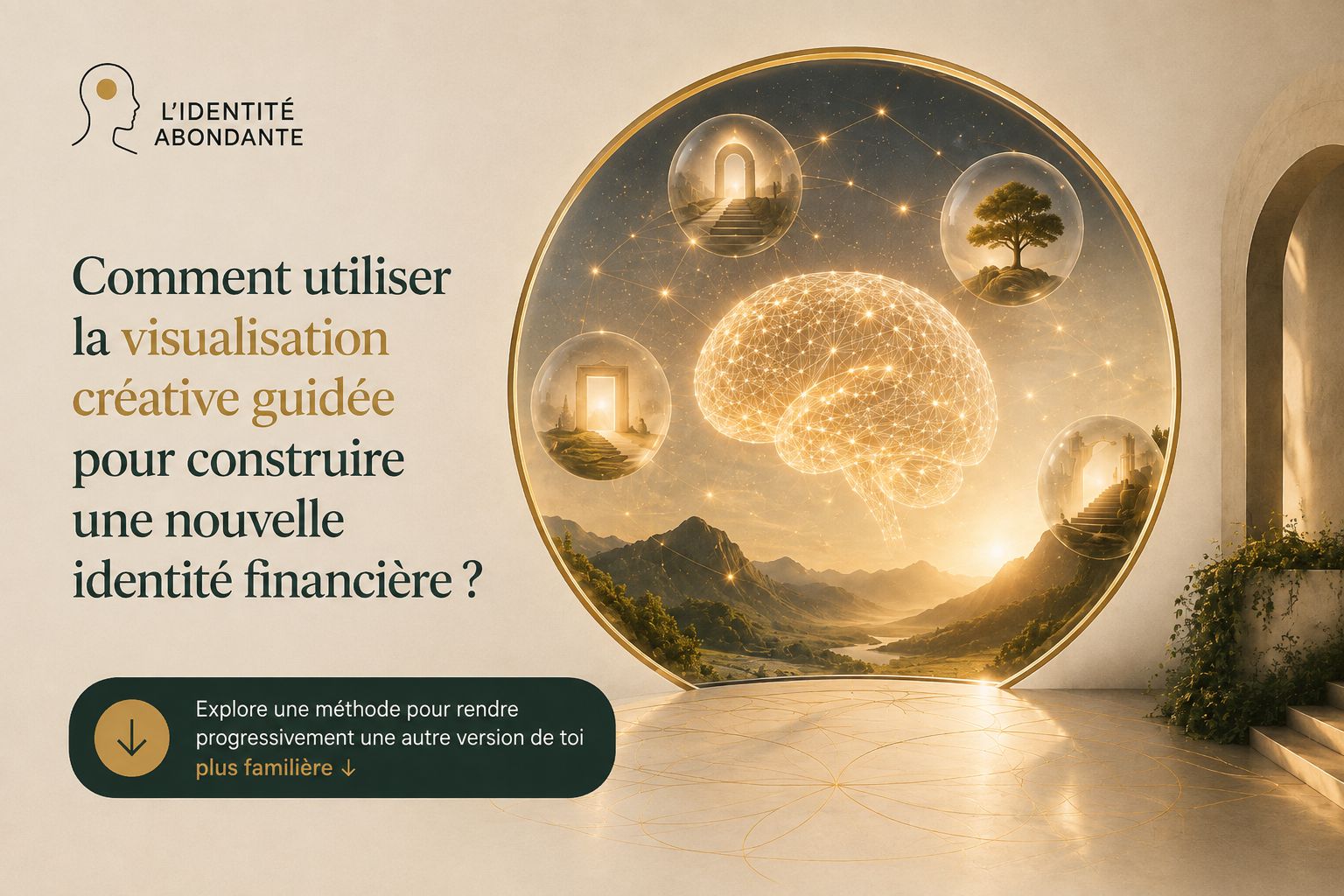 Visualisation créative guidée pour construire progressivement une nouvelle identité financière.