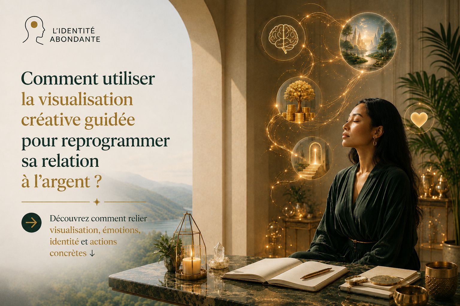 Couverture sur la visualisation créative guidée pour reprogrammer sa relation à l’argent.