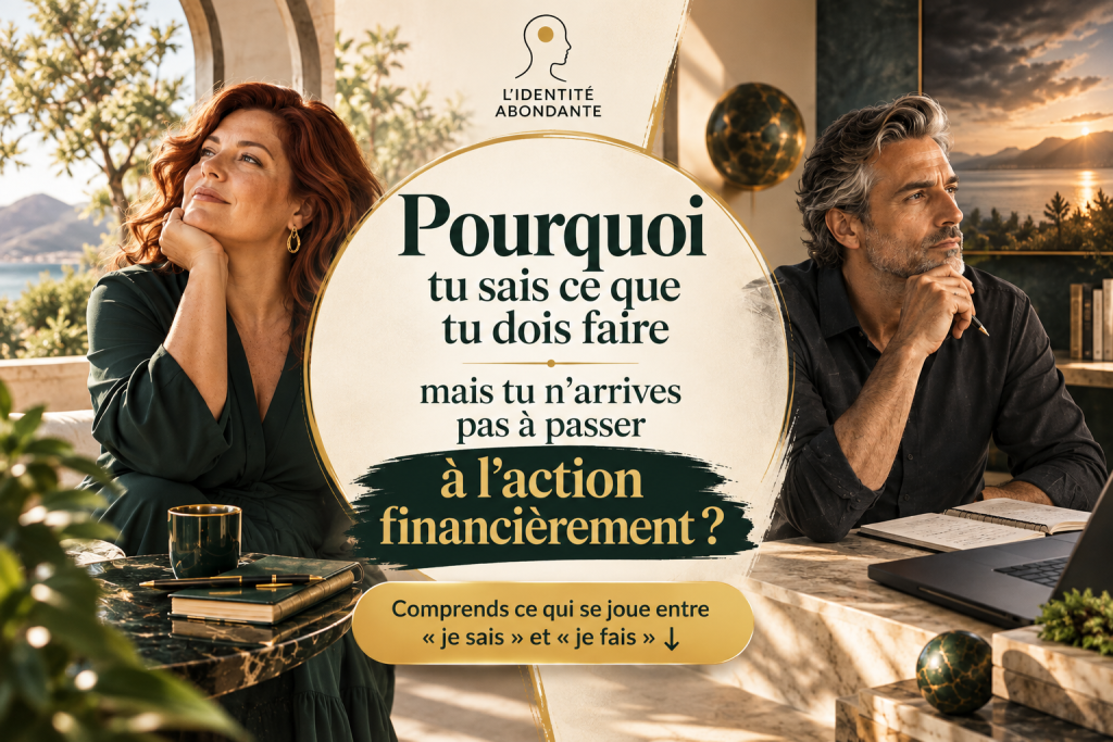 Homme et femme hésitant à agir, illustration de la difficulté à passer à l’action financièrement malgré le fait de savoir quoi faire.