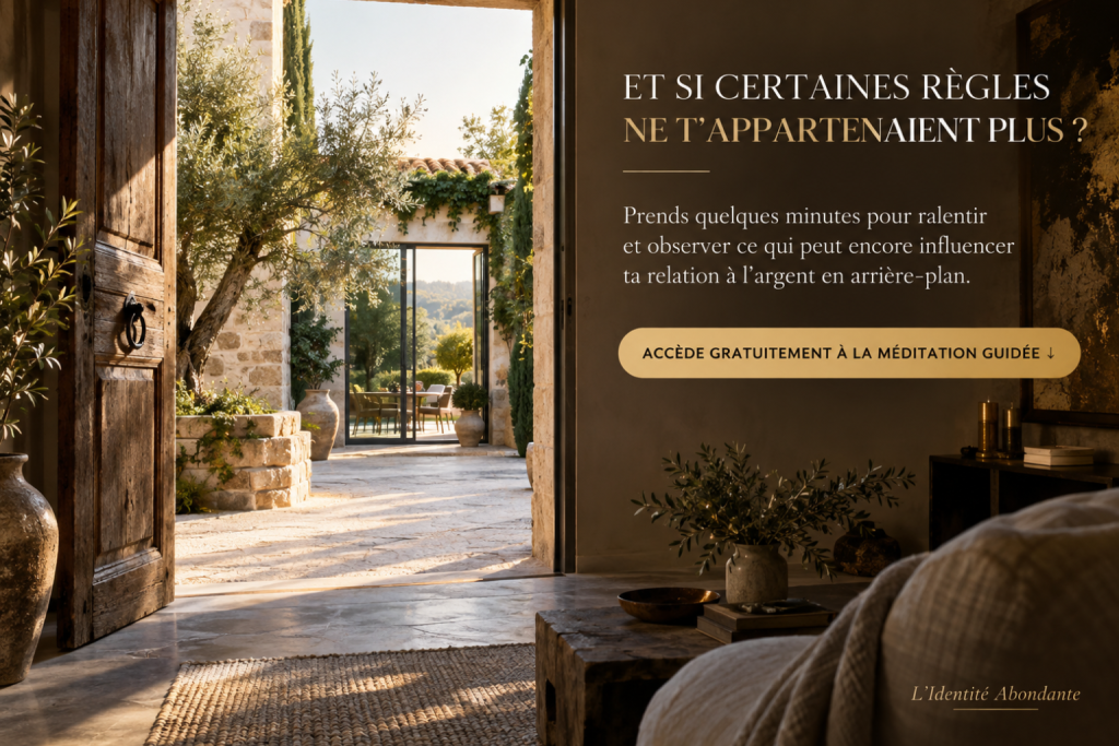 Méditation guidée offerte pour observer les croyances limitantes qui influencent encore ta relation à l’argent.