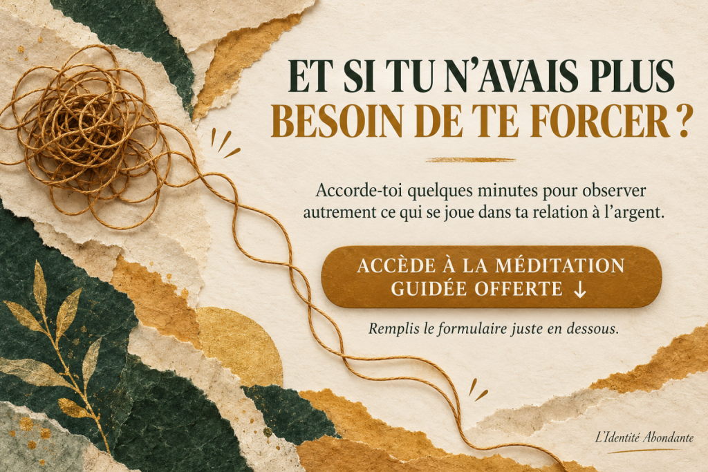 Méditation guidée offerte pour observer et reprogrammer progressivement sa relation à l’argent.