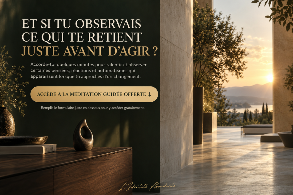 Méditation guidée offerte pour observer les pensées et automatismes qui apparaissent avant de passer à l’action.