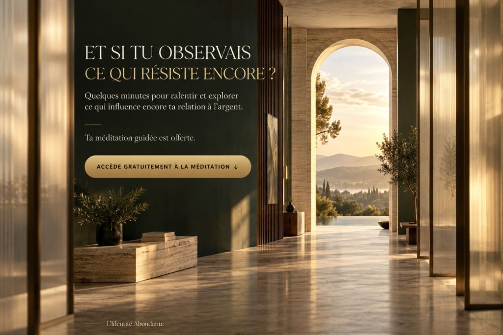 Méditation guidée offerte pour observer les résistances intérieures liées à l’argent.