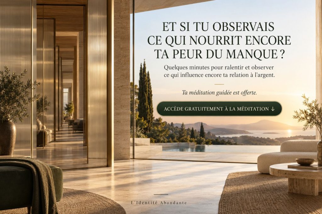 Méditation guidée offerte pour observer la peur du manque et sa relation à l’argent.