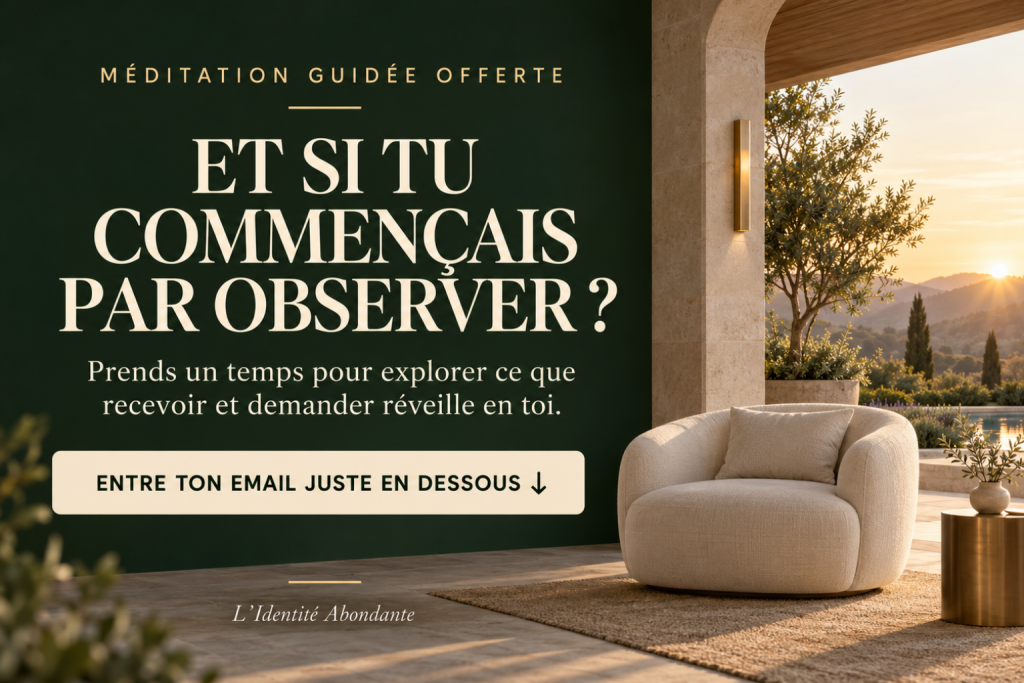Méditation guidée offerte : explore ce que recevoir et demander réveille en toi. Entre ton email dans le formulaire juste en dessous.