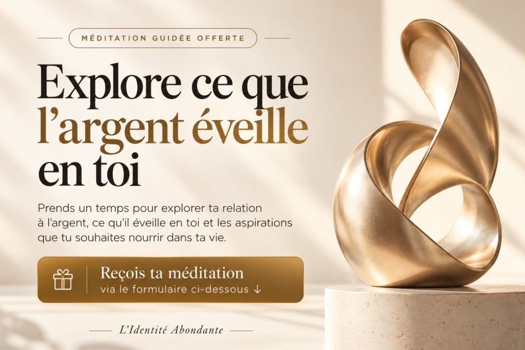 Méditation guidée offerte : explore ce que l’argent éveille en toi. Inscription via le formulaire ci-dessous.